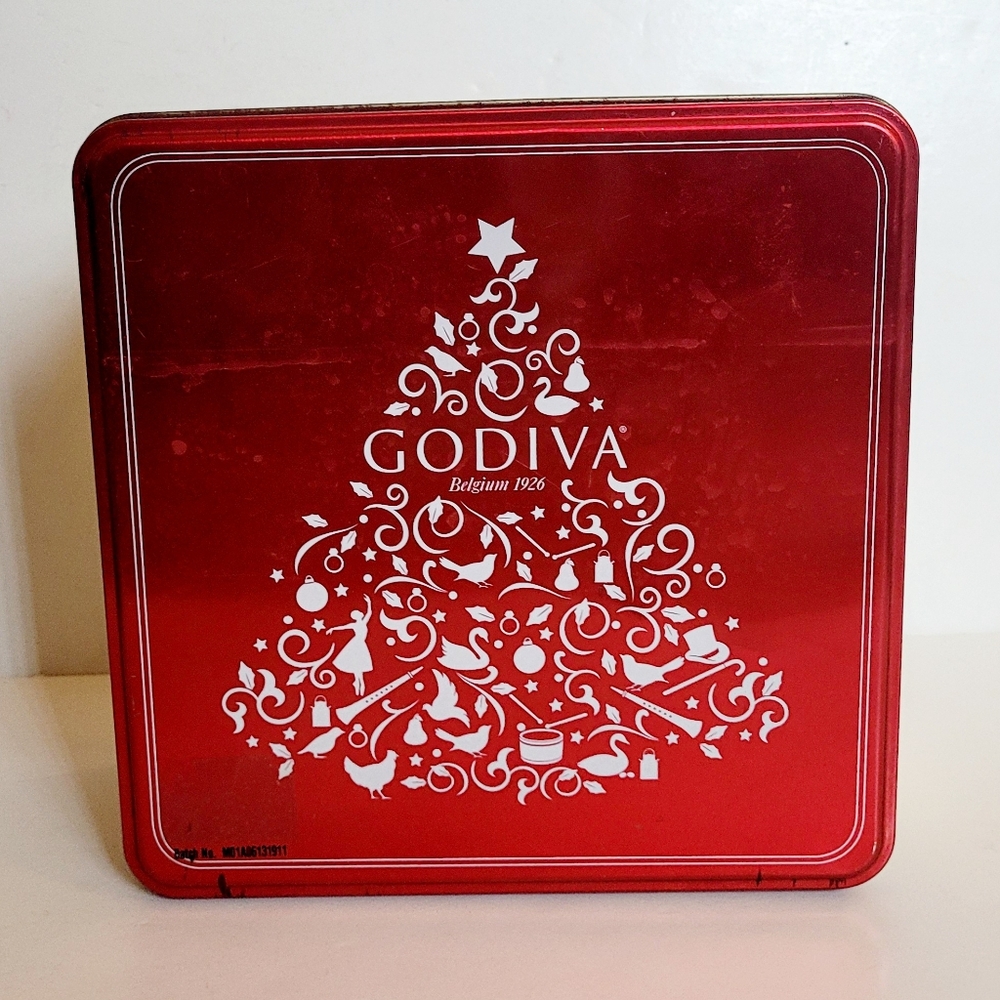 Godiva Red Holiday Square Tin